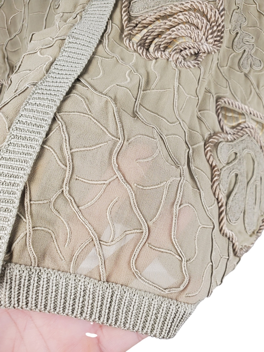 Vintage CARLISLE 100% Silk Sea Life Embroidered Cardigan Jacket Med. #353 - Picture 5 of 10
